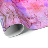 Girly Pink Floral Abstrakt Watercolor Boho Chic Geschenkpapier (Rolleneckpunkt)