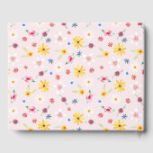 Girly Pink Floral Botanical Blume Kinderdusche Gästebuch (Rückseite)