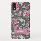 Girly Pink Floral Case-Mate iPhone Hülle (Rückseite)