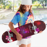 Girly Pink Floral Custom Personalized Name Skateboard<br><div class="desc">Girly Pink Floral Custom Personalized Name Skateboard feys your personalized name in modern typography on burgundy background accented with pink flowers. Personalize by editing the text in the text box provided. Give a custom made gift, personalized skateboard to your favorite skateboarder for Christmas, birthday or your BFF. Designed by ©Evco...</div>