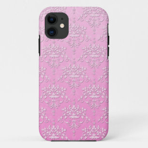 Girly Pink Floral Damask iPhone 5 Fall 11 Hülle