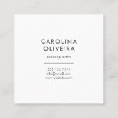 Girly Pink Floral Elegant Quadratische Visitenkarte (Rückseite)