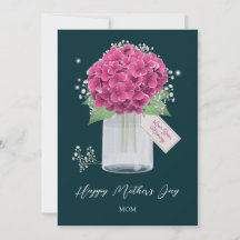 Girly Pink Floral Green Happy Mother Day