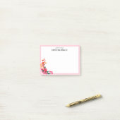 Girly Pink Floral | vom Schreibtisch Post-it Klebezettel (Auf Schreibtisch)