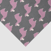 Girly Pink Fluffy Llamas & Gray Seidenpapier (Ausschnitt)