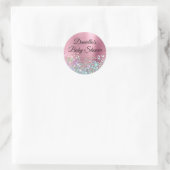 Girly Pink Foil Holo Glitzer Babydusche Runder Aufkleber (Tasche)