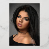 Girly Pink FOTO Birthday Quinceanera Folieneinladung (Rückseite)