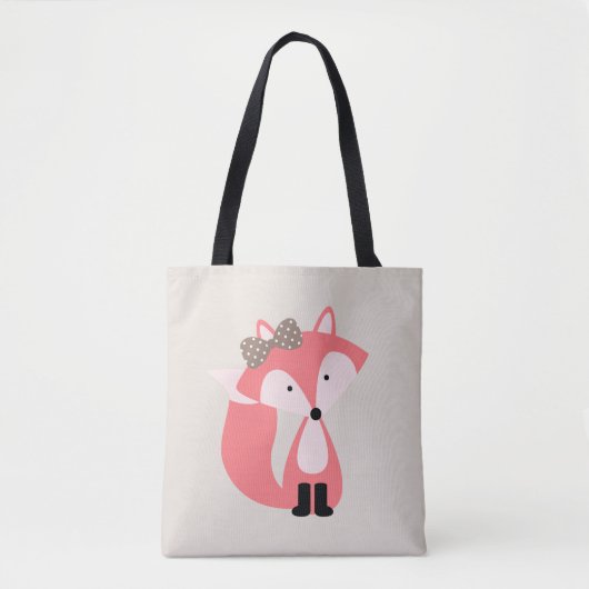 Girly Pink Fox Tasche (Vorderseite)