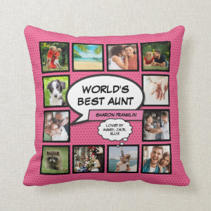 Girly Pink Fun World's Best Tante Tante Tante Foto Kissen