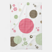 Girly Pink Gingham Pattern Circles Niedlich Daisie Handtuch (Vertikal)