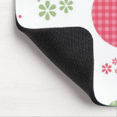 Girly Pink Gingham Pattern Circles Niedlich Daisie Mousepad (Ecke)