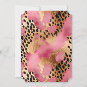 Girly Pink Glam Black Gold Leopard Einladung (Rückseite)