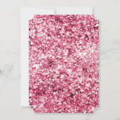 Girly Pink Glam Glitzer Einladung (Rückseite)