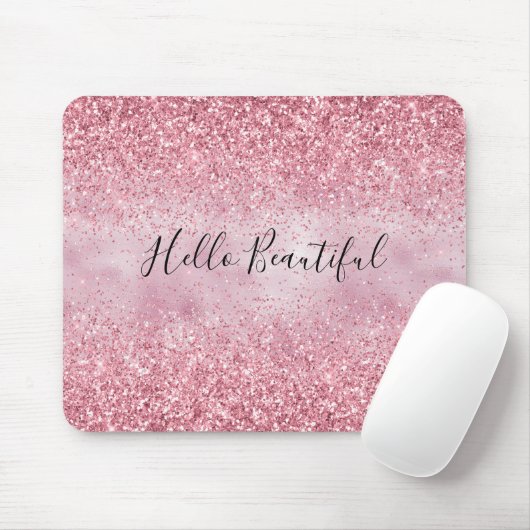 Girly Pink Glam Glitzer funkeln Mousepad (Mit Mouse)