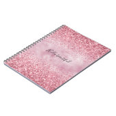 Girly Pink Glam Glitzer funkeln Notizblock (Linke Seite)