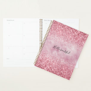 Girly Pink Glam Glitzer funkeln Planer