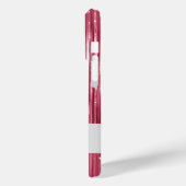 Girly Pink Glam Glitzy Tinsel Streifen Case-Mate iPhone Hülle (Rückseite / Links)