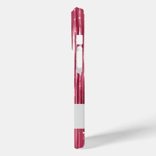 Girly Pink Glam Glitzy Tinsel Streifen Case-Mate iPhone Hülle (Rückseite / Links)