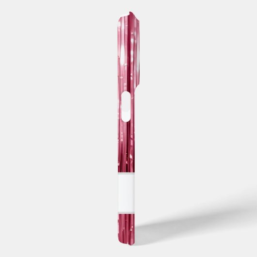 Girly Pink Glam Glitzy Tinsel Streifen Case-Mate iPhone Hülle (Rückseite / Rechts)