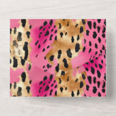 Girly Pink Glam Leopard Print All In One Einladung (Rückseite)