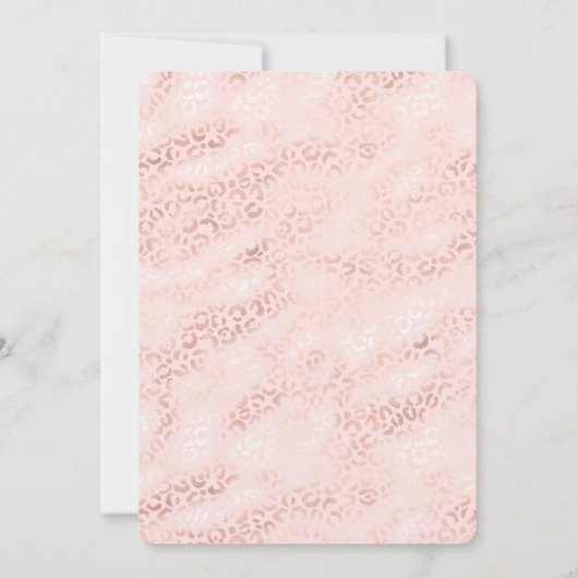 Girly Pink Glam Leopard Print Ombre Einladung (Rückseite)