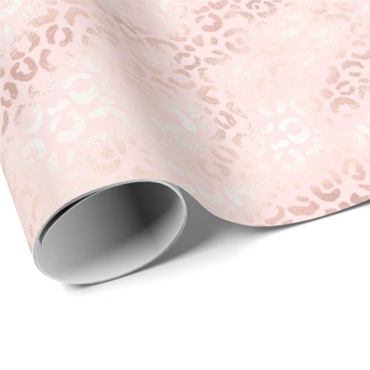 Girly Pink Glam Leopard Print Ombre Geschenkpapier (Rolleneckpunkt)