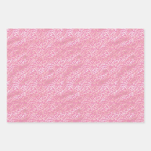 Girly Pink Glam Leopard Print Ombre Geschenkpapier Set (Vorderseite 2)