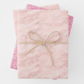 Girly Pink Glam Leopard Print Ombre Geschenkpapier Set (Beispiel)
