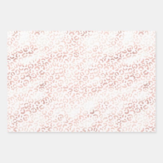 Girly Pink Glam Leopard Print Ombre Geschenkpapier Set (Vorderseite 3)