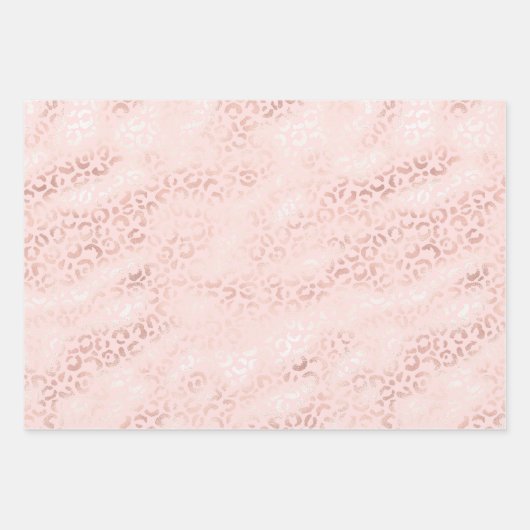 Girly Pink Glam Leopard Print Ombre Geschenkpapier Set (Vorderseite 2)