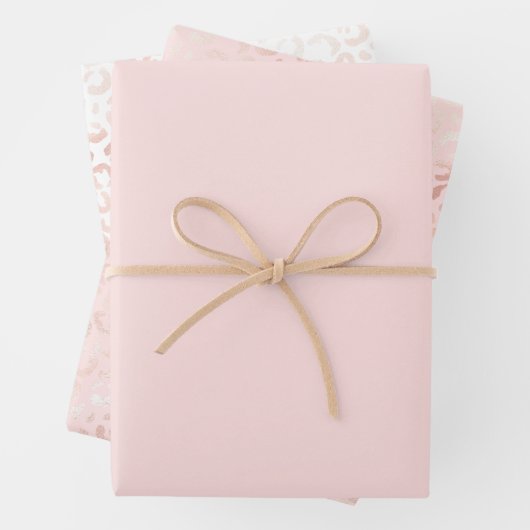 Girly Pink Glam Leopard Print Ombre Geschenkpapier Set (Beispiel)