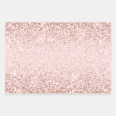 Girly Pink Glam Leopard Print Ombre Glitzer Geschenkpapier Set (Vorderseite 3)