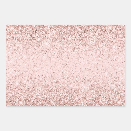 Girly Pink Glam Leopard Print Ombre Glitzer Geschenkpapier Set (Vorderseite 3)