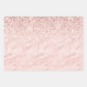 Girly Pink Glam Leopard Print Ombre Glitzer Geschenkpapier Set (Vorderseite)