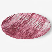 Girly Pink Glam Tinsel Streifen Pappteller (Schrägansicht)
