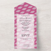 Girly Pink Glam White Diamond Lippen All In One Einladung (Innen Boden)