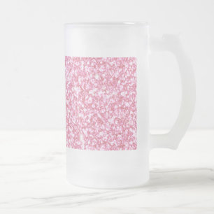 Girly Pink Glitter Druck Mattglas Bierglas