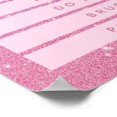 Girly Pink Glitter Kids Dry Erase Daily Chores Poster (Ecke)