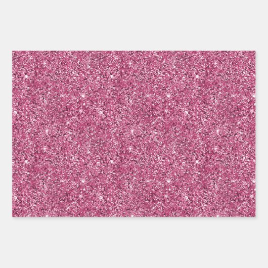 Girly Pink Glitz Glitzer Geschenkpapier Set (Vorderseite 2)