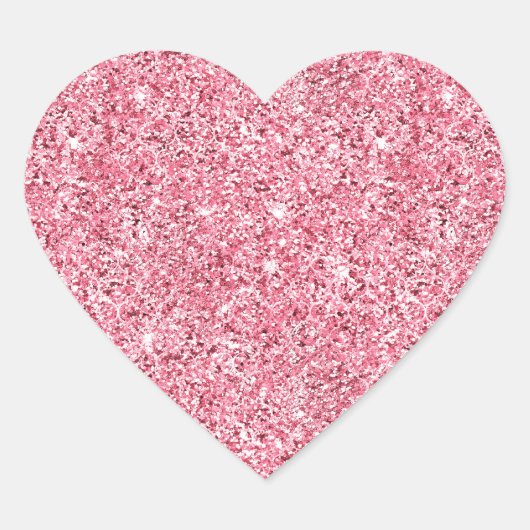 Girly Pink Glitz Glitzer Herz-Aufkleber (Vorderseite)