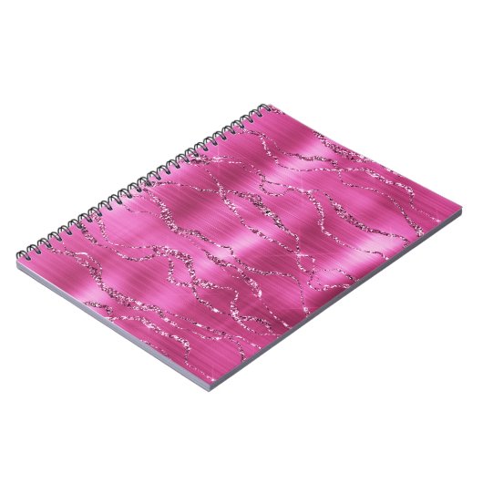 Girly Pink Glitz Glitzer Notizblock (Linke Seite)