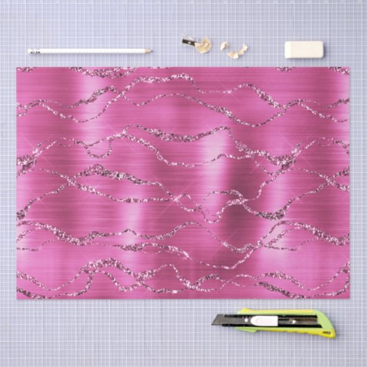 Girly Pink Glitz Glitzer Seidenpapier (Handwerk)