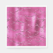 Girly Pink Glitz Glitzer Serviette (Vorderseite)