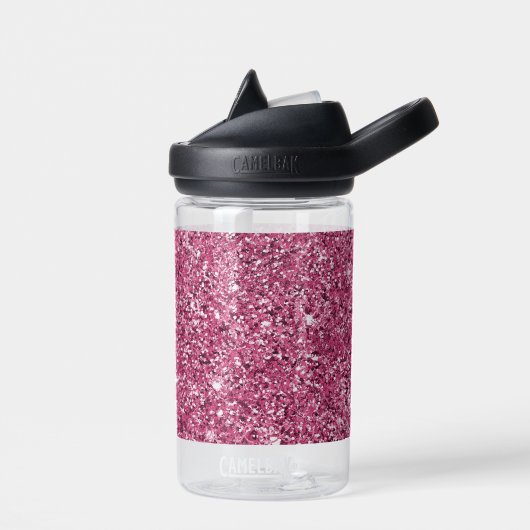 Girly Pink Glitz Glitzer Trinkflasche (Links)
