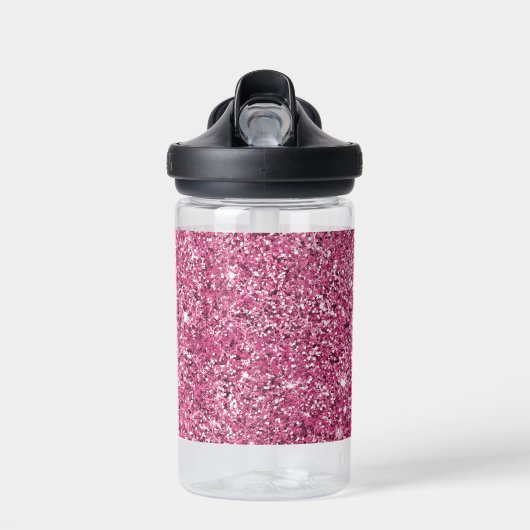 Girly Pink Glitz Glitzer Trinkflasche (Vorne)