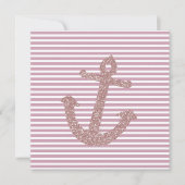 Girly Pink Glitzer Anchor Einladung (Vorderseite)