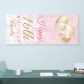 Girly Pink Glitzer Balloons 16. Geburtstag Banner (Messe)