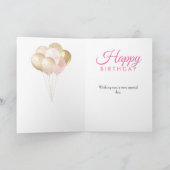 Girly Pink Glitzer Balloons 18. Geburtstag Karte (Innenseite)