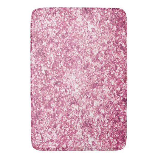 Girly Pink Glitzer Confetti Badematte (Vorderseite Vertikal)