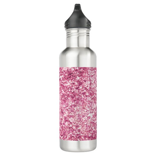 Girly Pink Glitzer Confetti Edelstahlflasche (Rechts)